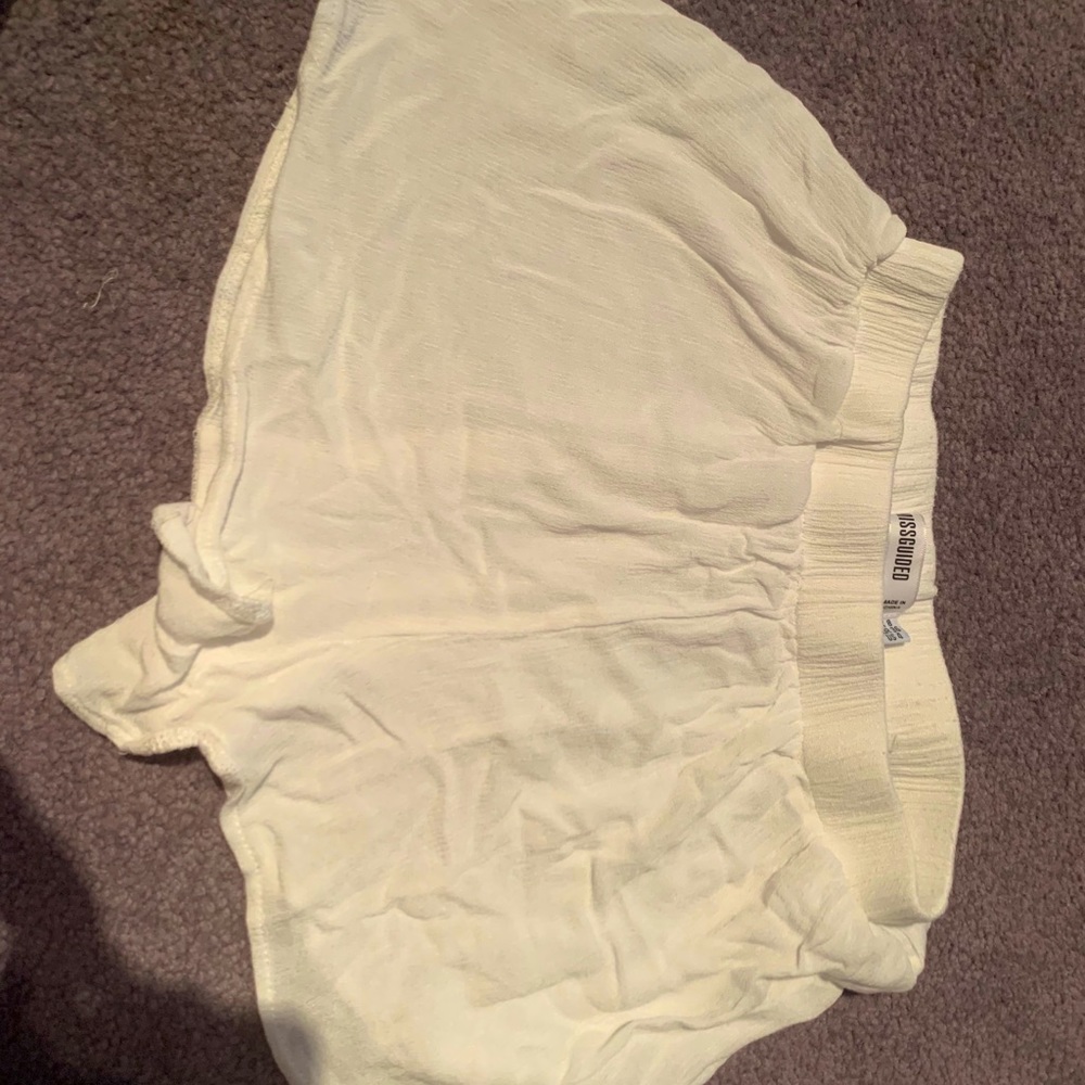 Misguided white cover up shorts